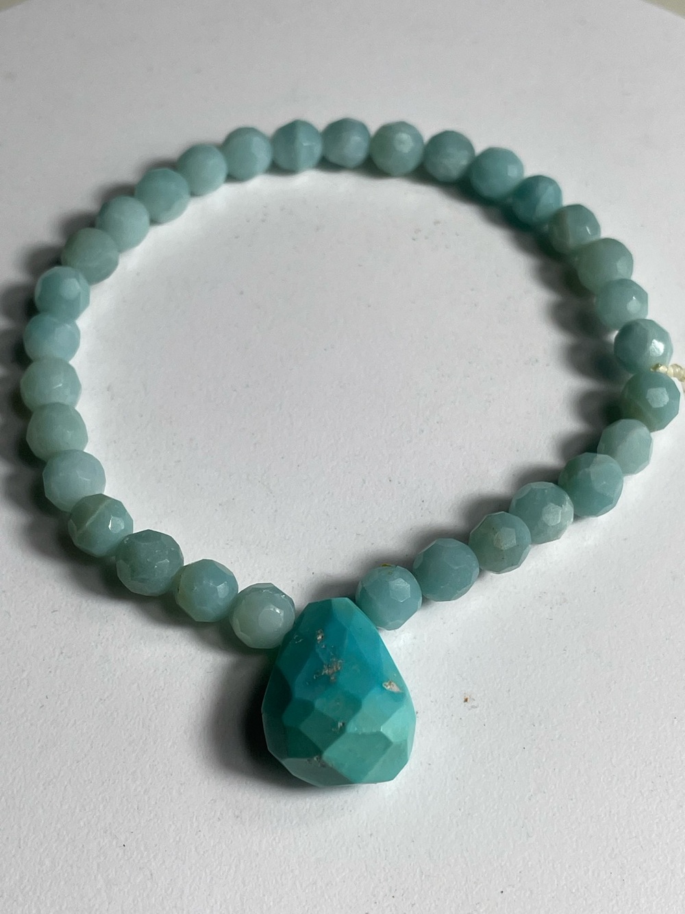 Unique, Amazonite with Turquoise Stretch Bracelet by Designs by Ch Lovin.